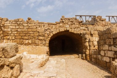 Ruins of buildings in Caesarea. Israel