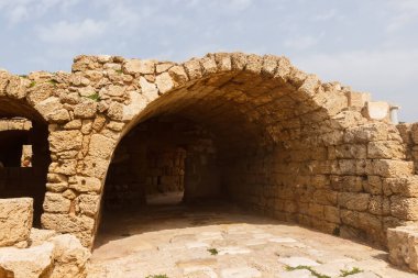Ruins of buildings in Caesarea. Israel