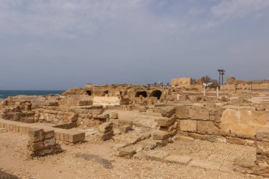 Ruins of buildings in Caesarea. Israel
