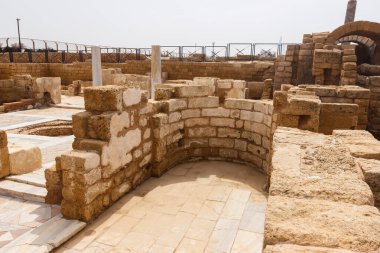 Ruins of buildings in Caesarea. Israel