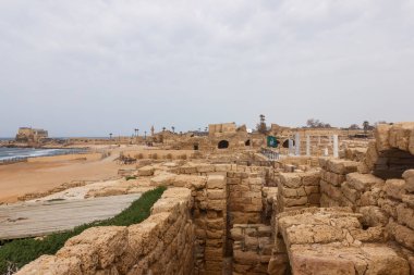 Ruins of buildings in Caesarea. Israel