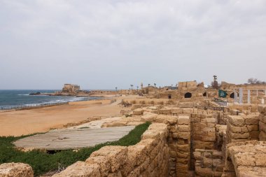 Ruins of buildings in Caesarea. Israel