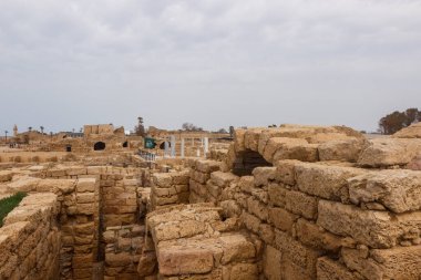 Ruins of buildings in Caesarea. Israel