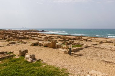 Ruins of buildings in Caesarea. Israel