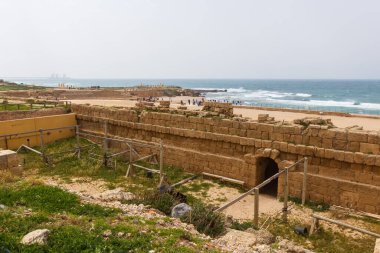 Ruins of buildings in Caesarea. Israel