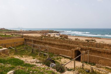 Ruins of buildings in Caesarea. Israel