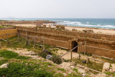 Ruins of buildings in Caesarea. Israel