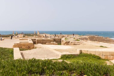 Coast with ruins of Caesarea in Israel