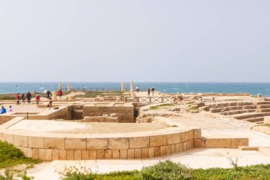 Coast with ruins of Caesarea in Israel