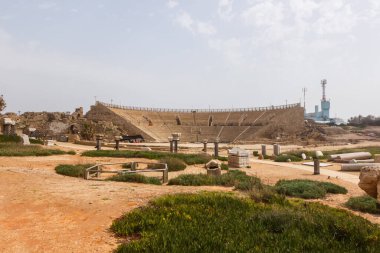ruins of the amphitheater in Caesarea