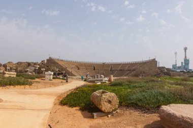 ruins of the amphitheater in Caesarea