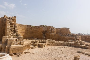 Ruins of buildings in Caesarea. Israel