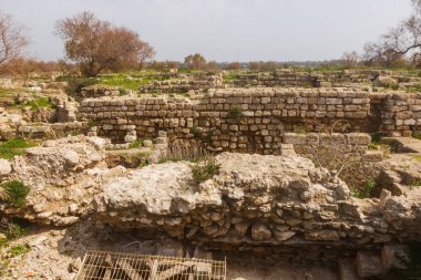 Ruins of buildings in Caesarea. Israel