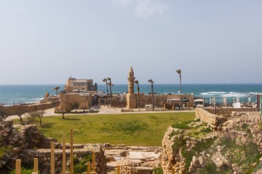 Ruins of buildings in Caesarea. Israel