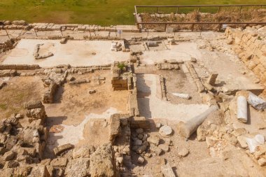 Ruins of buildings in Caesarea. Israel