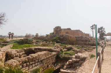 Ruins of buildings in Caesarea. Israel