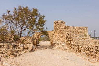 Ruins of buildings in Caesarea. Israel