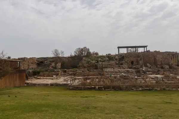 Ruins Buildings Caesarea Israel — 스톡 사진