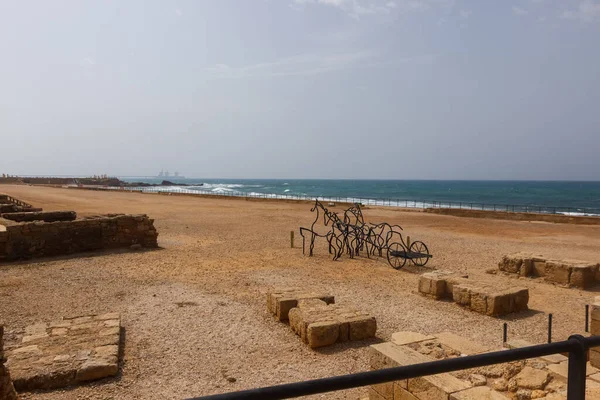 Coast with ruins of Caesarea in Israel