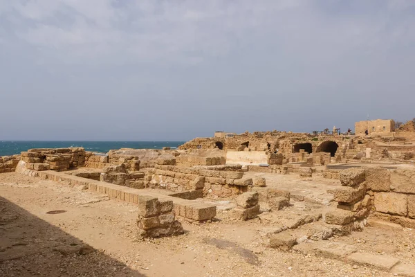Ruins of buildings in Caesarea. Israel