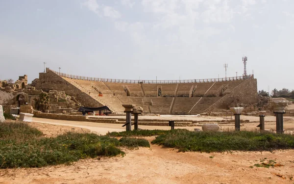 ruins of the amphitheater in Caesarea