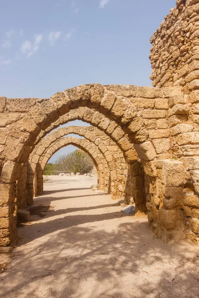 Ruins of buildings in Caesarea. Israel
