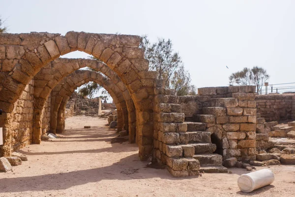 Ruins of buildings in Caesarea. Israel