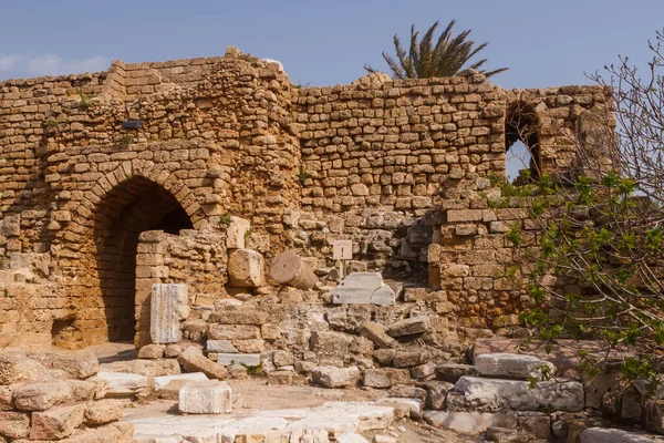 Ruins of buildings in Caesarea. Israel