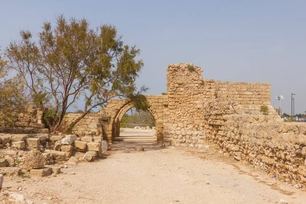 Ruins Buildings Caesarea Israel — 图库照片#