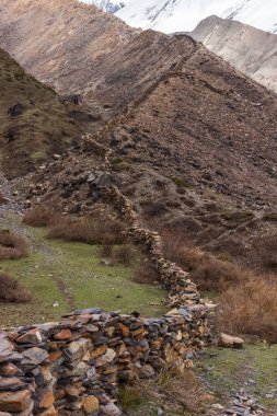 Himalaya dağlarında yükselen taşlardan.