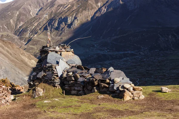 Mani Wall Valley Mountains Nepal — Stock Photo, Image