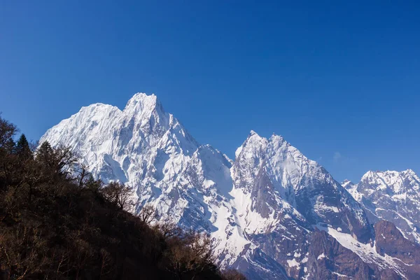 Schneebedeckte Berggipfel Der Manaslu Region Himalaya — Stockfoto