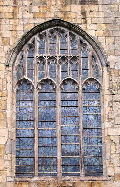 Old Window Historic Medieval Cartmel Priory Cumbria Now Parish Church — Stock Photo, Image
