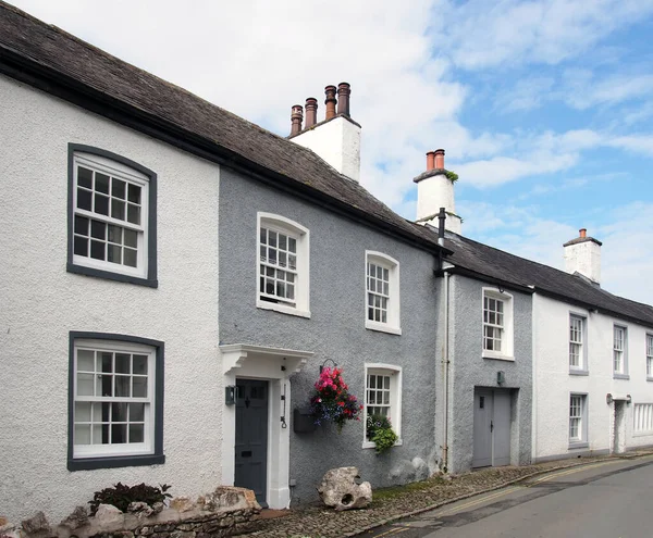 Calle Antiguas Casas Pintorescas Pueblo Cartmel Cumbria — Foto de Stock