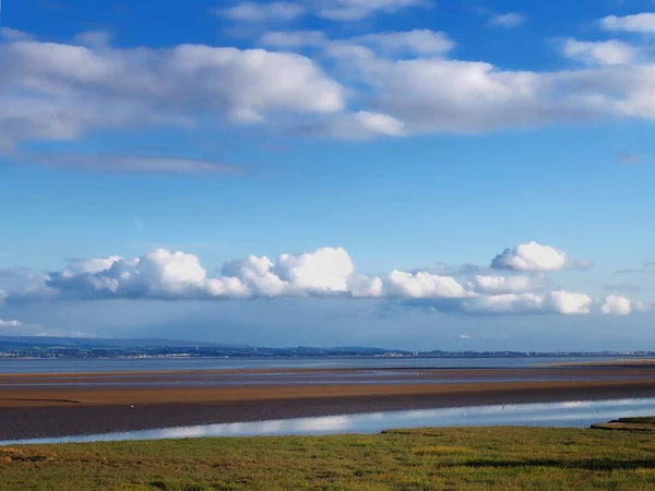 View Morcambe Bay Grange Sands Cumbria South Lake District Visible — Stock Photo, Image