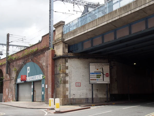 Leeds West Yorkshire Június 2021 Vasúti Híd Viadukt Felett Swinegate — Stock Fotó