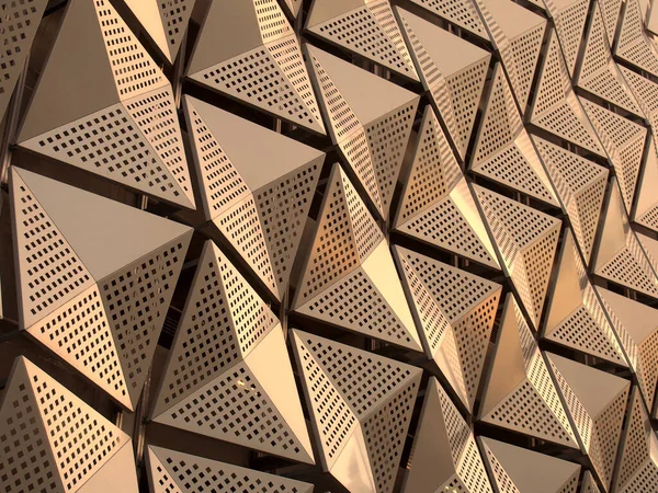Bakır ve altın renkli metalik geometrik kaplama veya paneller
