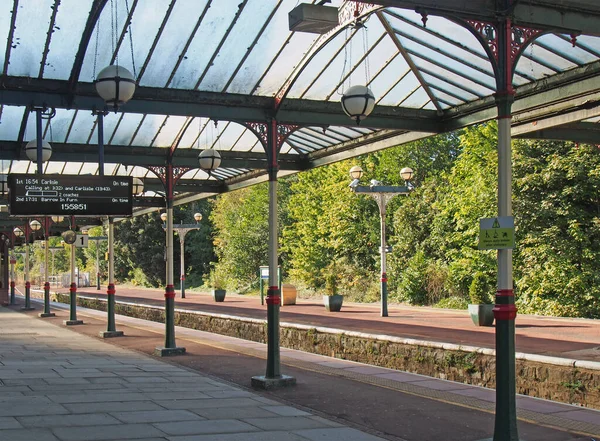 Ulverston Cumbria Birleşik Krallık Eylül 2021 Ulverston Tren Istasyonundan Görüş — Stok fotoğraf