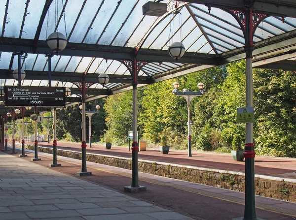 Ulverston Cumbria Birleşik Krallık Eylül 2021 Ulverston Tren Istasyonundan Görüş — Stok fotoğraf