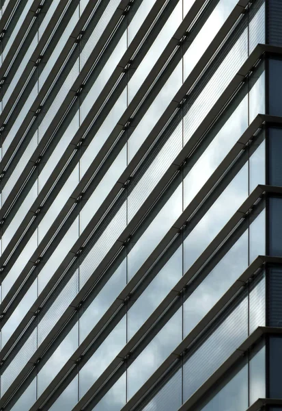 Full Frame Modern Office Architecture Abstract Geometric Shapes Buildings Reflected — Stock Photo, Image