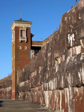 The tower of the historic cabin Lift at Blackpool North Shore Boating Pool