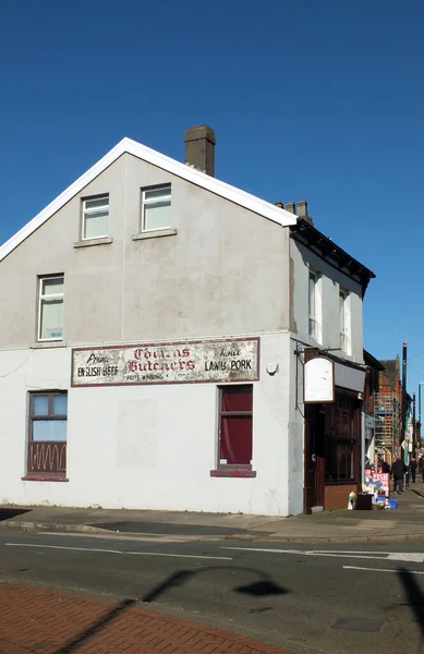 Fleetwood Blackpool Lancashire United Kingdom March 2022 Closed Butchers Shop — Stock Photo, Image