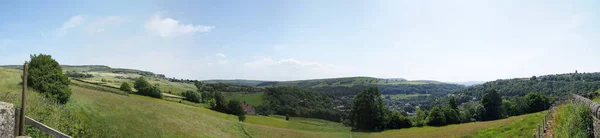 Long Panoramic View Calder Valley West Yorkshire Hebden Bridge Heptonstall — Stockfoto