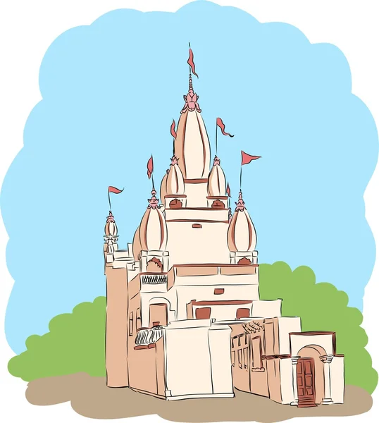 インドの寺院のベクター形式の画像 — ストックベクタ