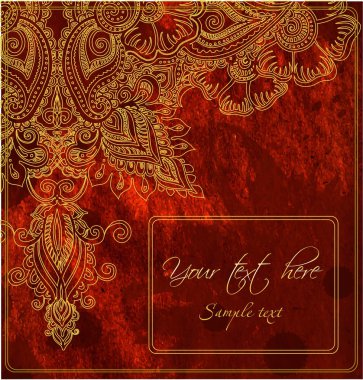 Red-gold postcard clipart