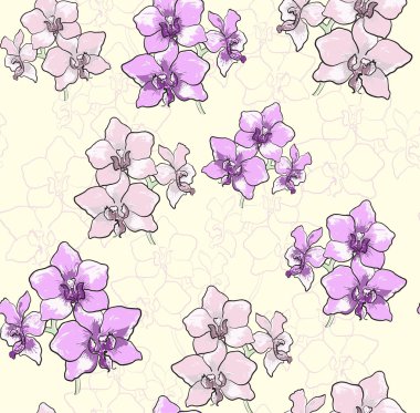 floral orchid pattern clipart