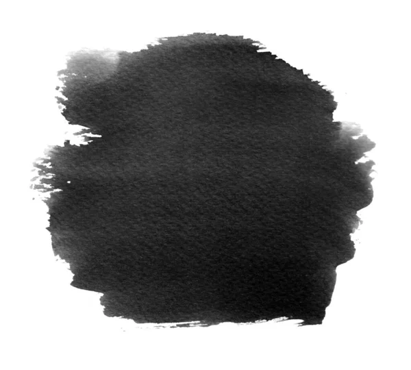 Échantillon aquarelle noir de peinture aquarelle noire avec lavages et coup de pinceau — Photo