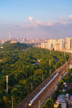 Hubei, Çin 'de Wuhan şehrinin gökyüzü manzarası