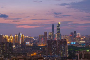 Hubei, Çin 'de Wuhan şehrinin gökyüzü manzarası