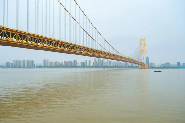 Landschap Van Yangsigang Yangtze River Bridge Wuhan Hubei China — Stockfoto